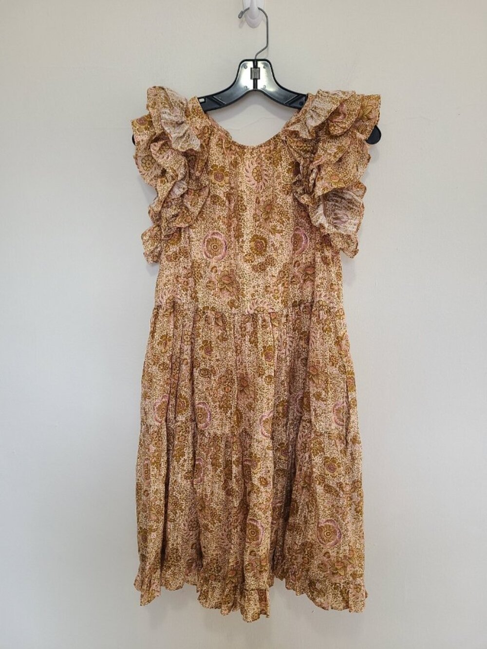 Ulla Johnson Adele Flutter Sleeve Tiered Dress Meadow Floral size 2
